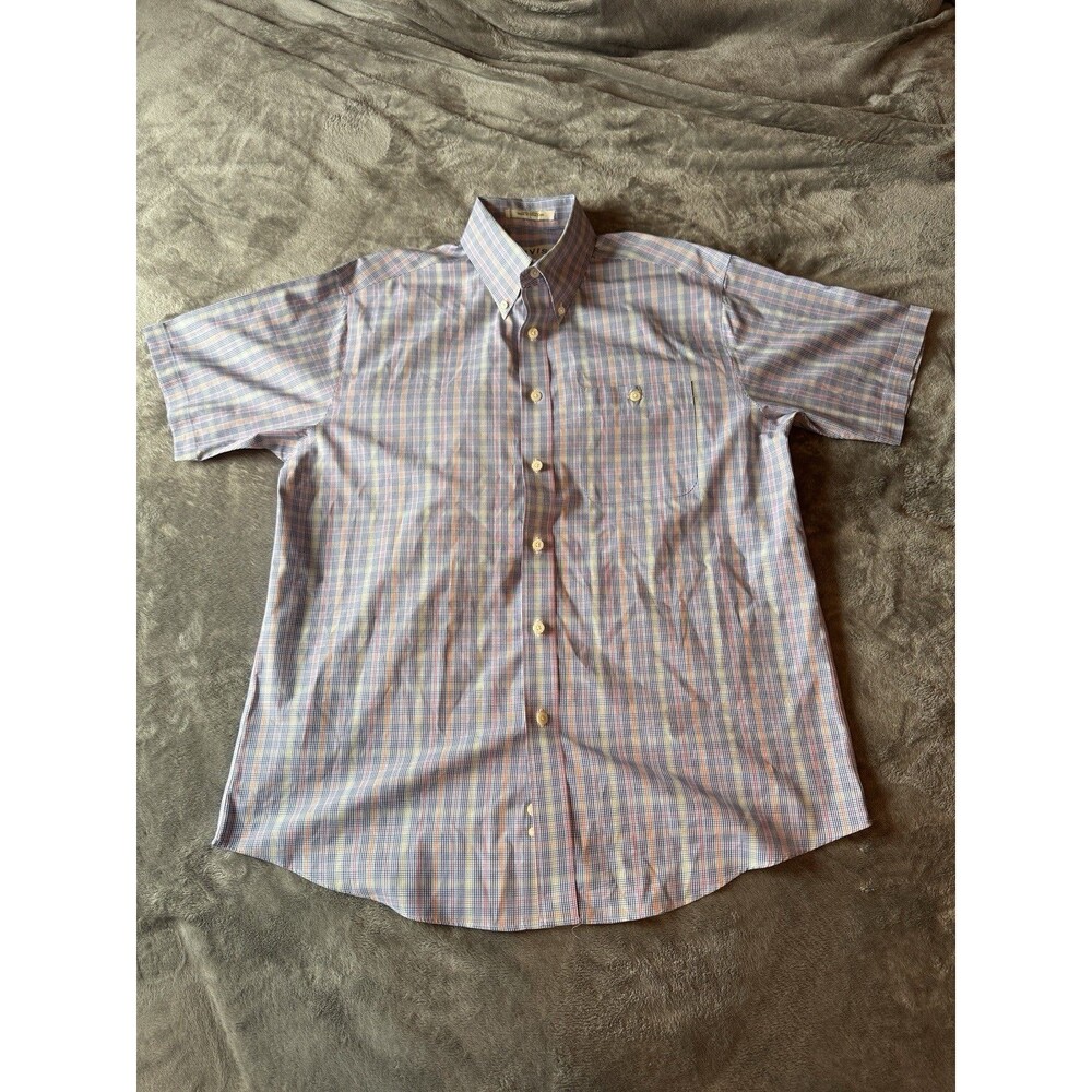 Orvis Mens Short Sleeve Button Down Shirt Cotton Multicolor Large
